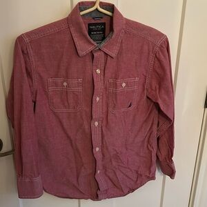 Nautica boys size 10/12 red dress shirt